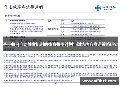 基于每日自动触发机制的体育每周计划与训练内容推送策略研究